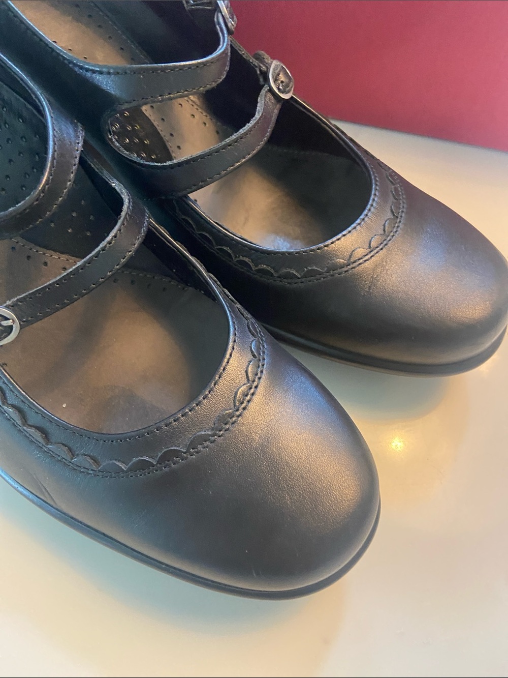 Dansko Black Leather Double-Strap Mary Jane Heels - Picture 10 of 16